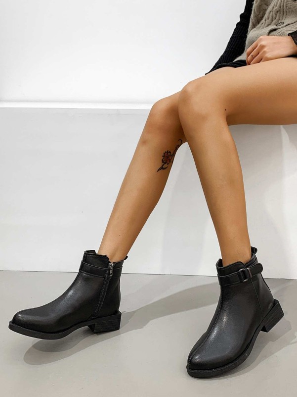 Side Zipper Ankle Boots