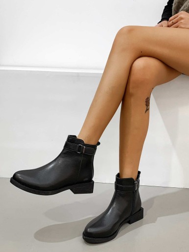 Side Zipper Ankle Boots