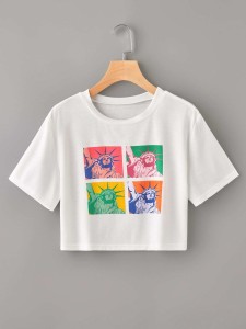 Figure Graphic Crop Tee