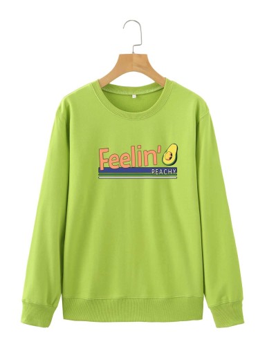 Slogan And Avocado Print Sweatshirt