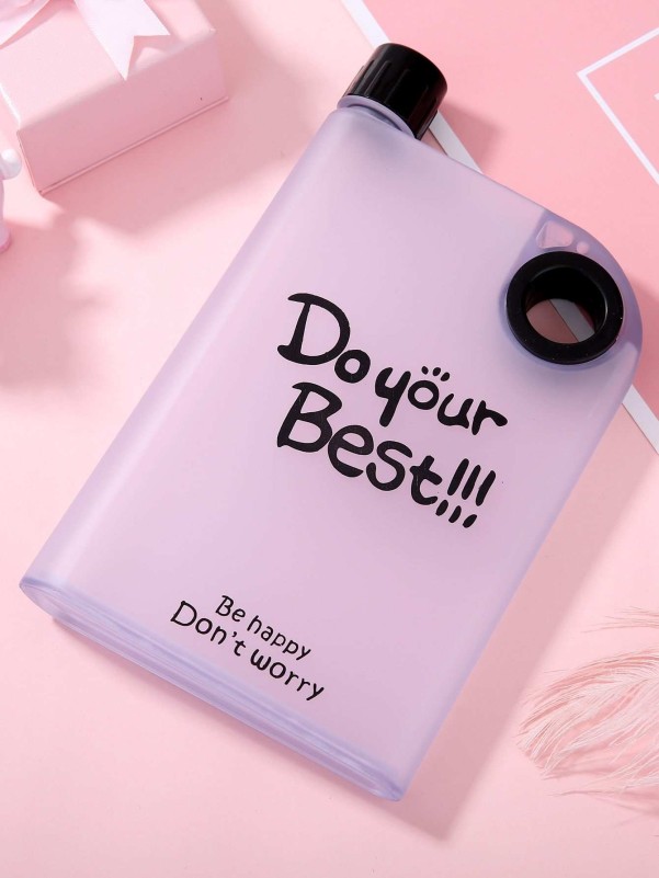 Slogan Pattern Water Bottle 380ML