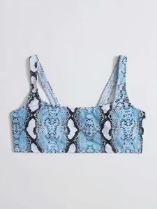 Snakeskin Print Bikini Top