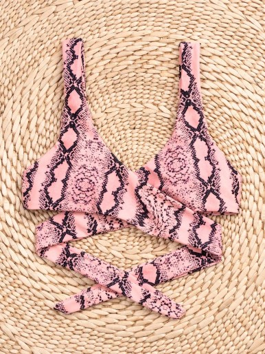 Snakeskin Wrap Bikini Top