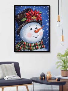 Snowman Print DIY Diamond Painting Without Frame