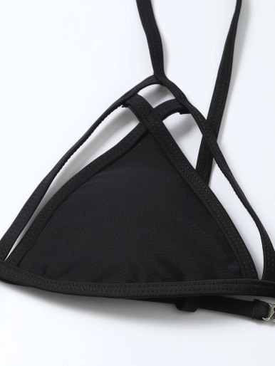 Solid Harness Micro Triangle Bikini Top