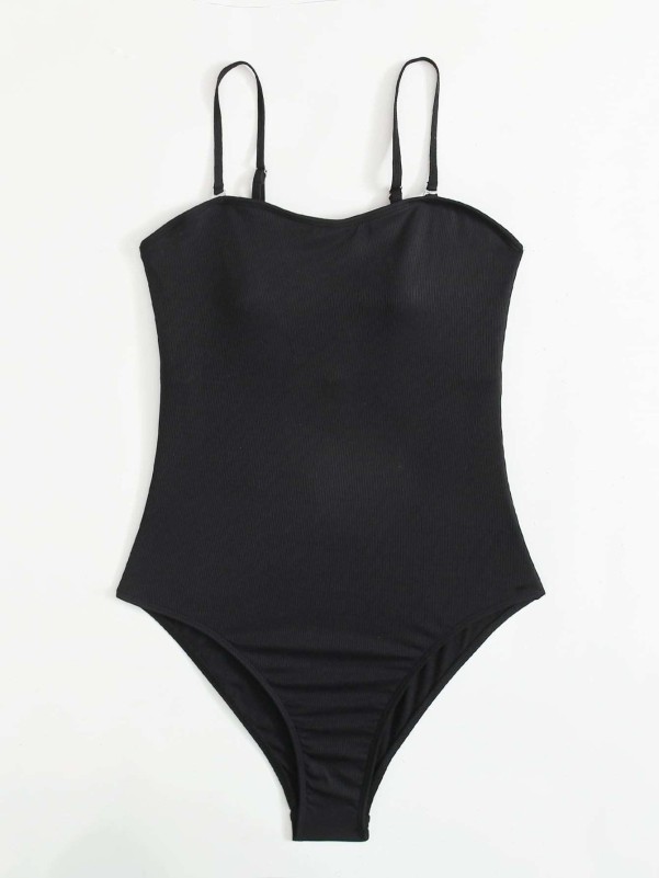 Solid One Piece Swimsuit