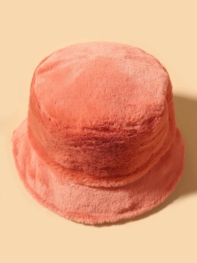 Solid Plush Bucket Hat