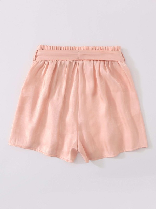 Solid Self Tie Shorts