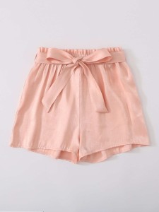 Solid Self Tie Shorts