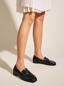Square Toe Slip On Loafers
