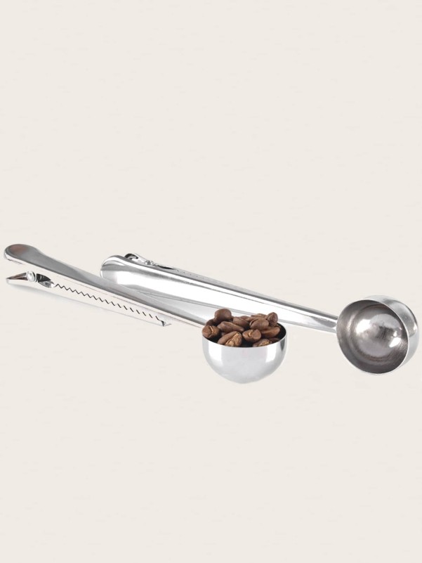 Stainless Steel Coffee Scoop With Seal Clip