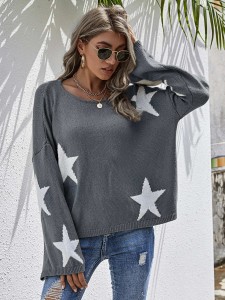 Star Pattern Oversize Sweater