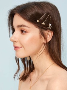 Starfish & Shell Decor Hairpin 3pcs