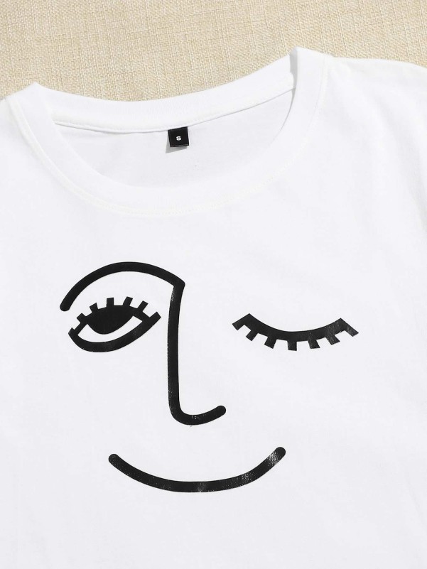 Stick Figure Graphic Short Sleeve Tee