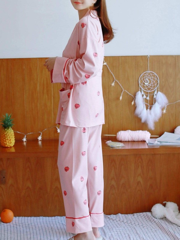 Strawberry discount print pajamas