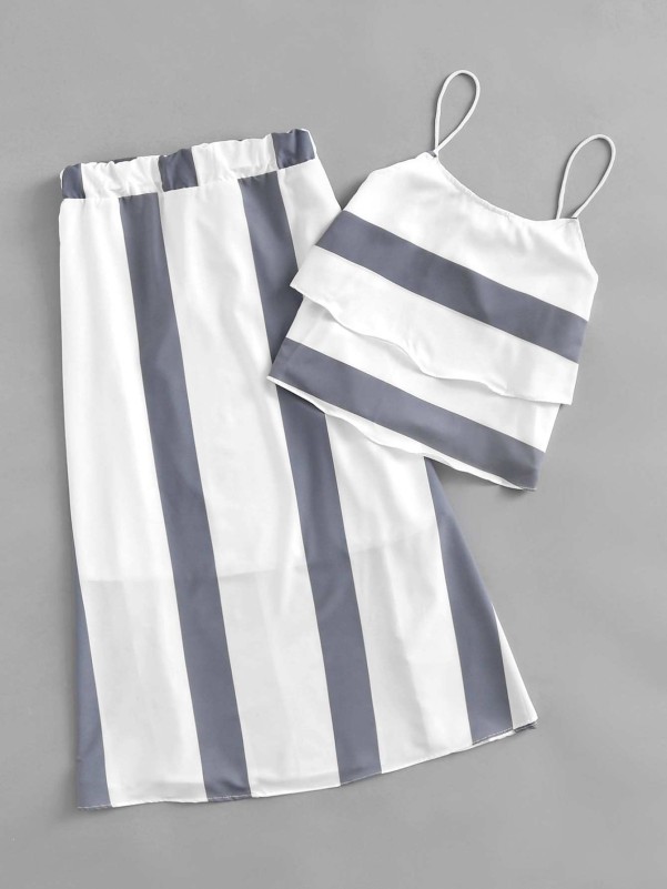 Striped Tiered Cami