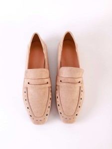 Studded Decor Suede Loafers