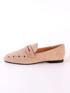 Studded Decor Suede Loafers