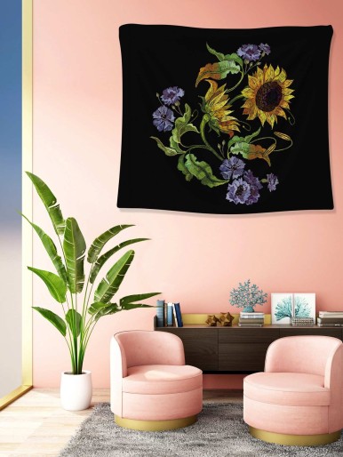 Sunflower Print Tapestry