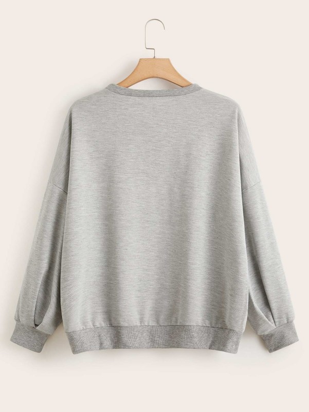 Sweatshirt with heart and letter print