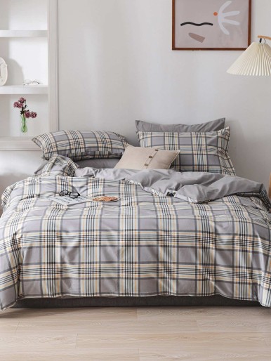 Tartan Pattern Bedding Set Without Filler