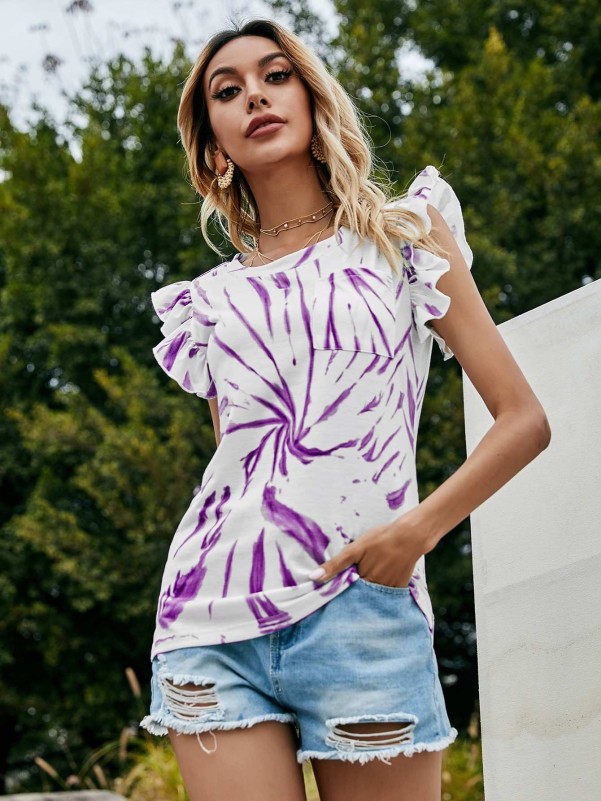 Tie Dye Butterfly Sleeve Tee