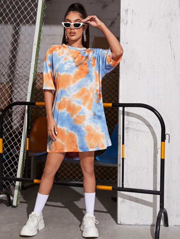 Tie Dye Drop Shoulder Oversized Tee