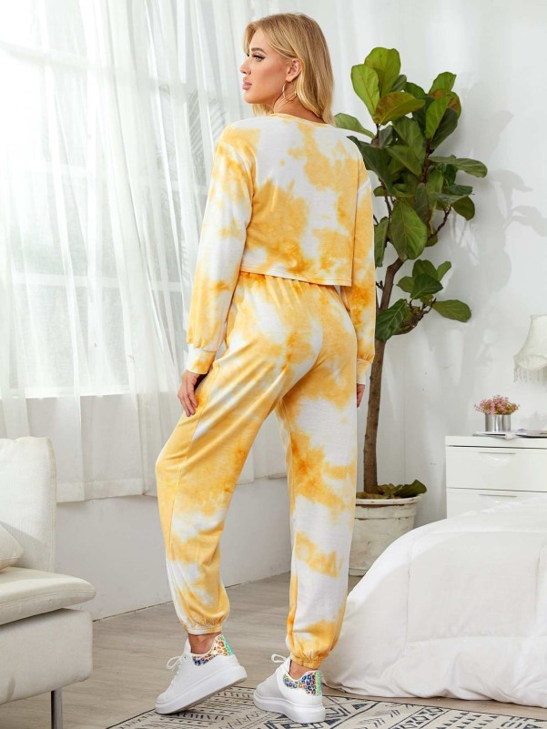 Tie Dye Knot Front PJ Set