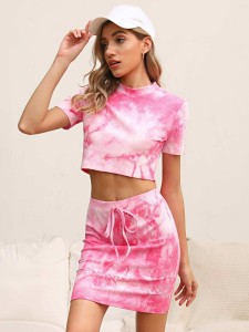 Tie Dye Rib-knit PJ Set