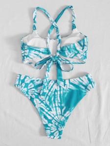 Tie Dye Tie Back Bikini Swimsuit