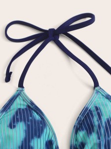 Tie Dye Triangle Tie Side Bikini Swimsuit