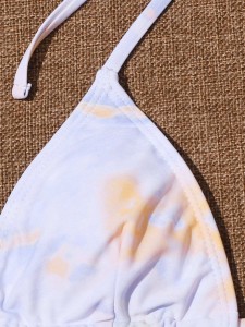 Tie Dye Triangle Tie Side Bikini Swimsuit