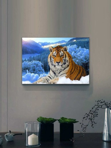 Tiger Print DIY Diamond Unframed Painting