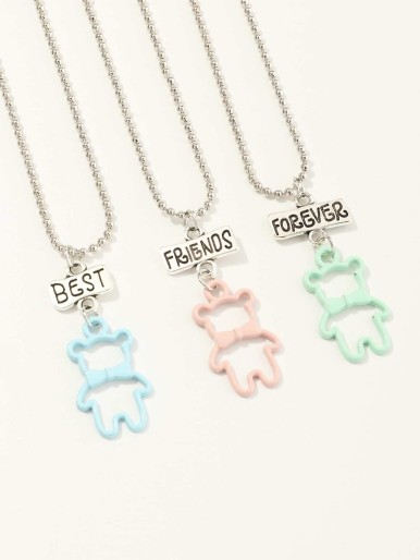 Toddler Girls Bear Charm Necklace