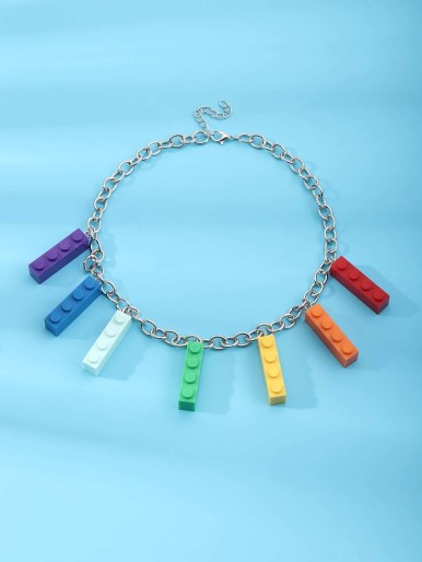 Toddler Girls Block Charm Necklace