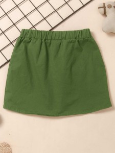 Toddler Girls Button Front Straight Skirt