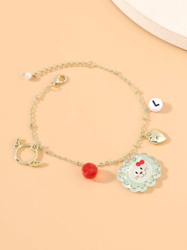 Toddler Girls Cartoon Bead Anklet