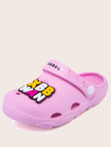 Toddler Girls Cartoon Patch Vented Clogs