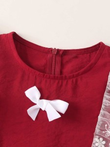 Toddler Girls Contrast Mesh Bow Detail Dress