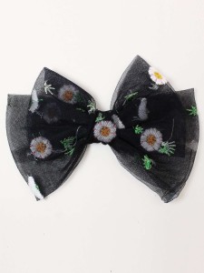 Toddler Girls Flower Embroidery Hair Clip