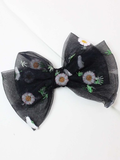 Toddler Girls Flower Embroidery Hair Clip