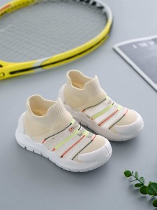 Toddler Girls Striped Knit Sneakers