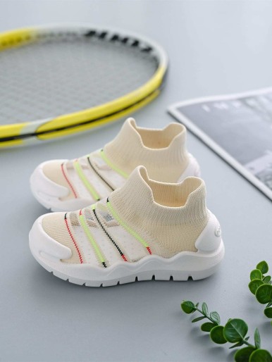 Toddler Girls Striped Knit Sneakers