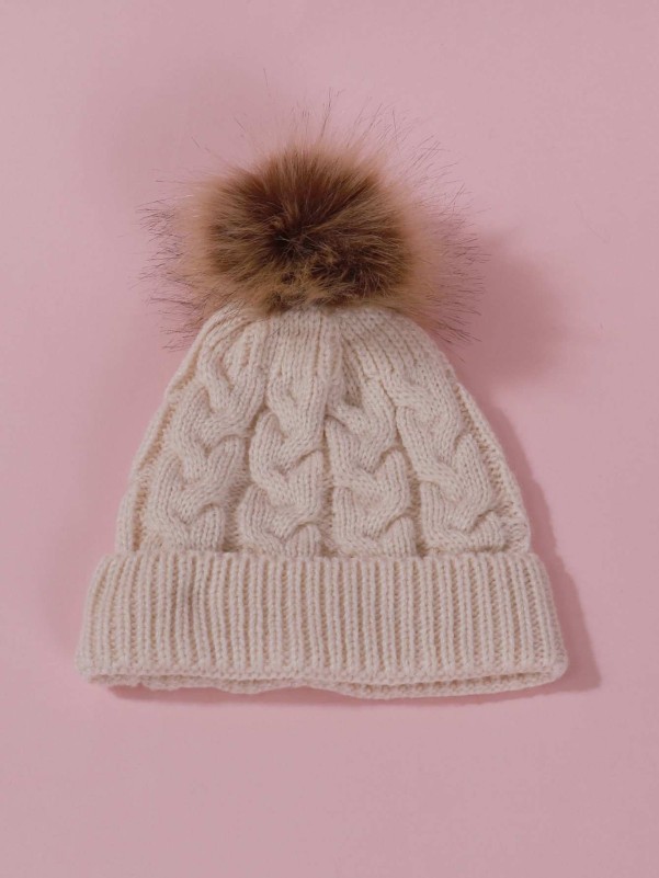 Toddler Kids Pom-pom Decor Beanie