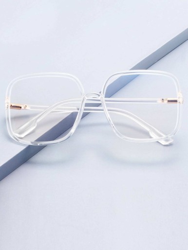 Transparent Frame Glasses With Case