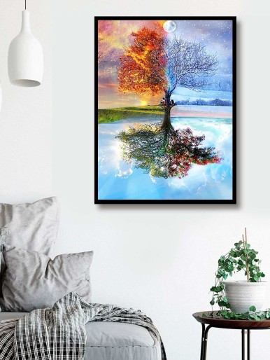 Tree Print DIY Diamond Painting Without Frame