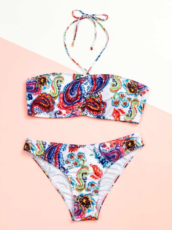 Tribal Bandeau Bikini Swimsuit