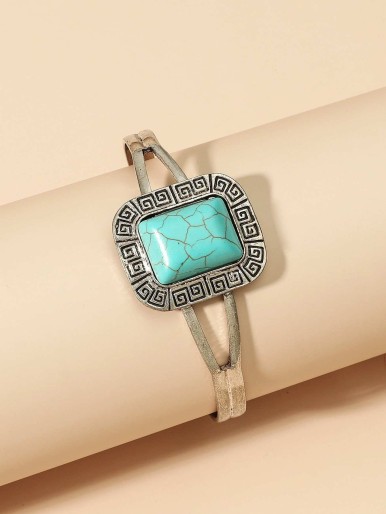 Turquoise Decor Cuff Bracelet