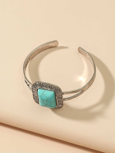 Turquoise Decor Cuff Bracelet