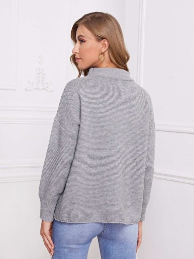 Turtle Neck Drop Shoulder Oversized Sweater